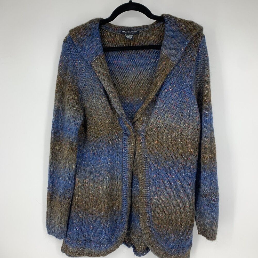Reference Point Women Large Shawl Collar Cardigan Sweater Alpaca Blend Fisherman